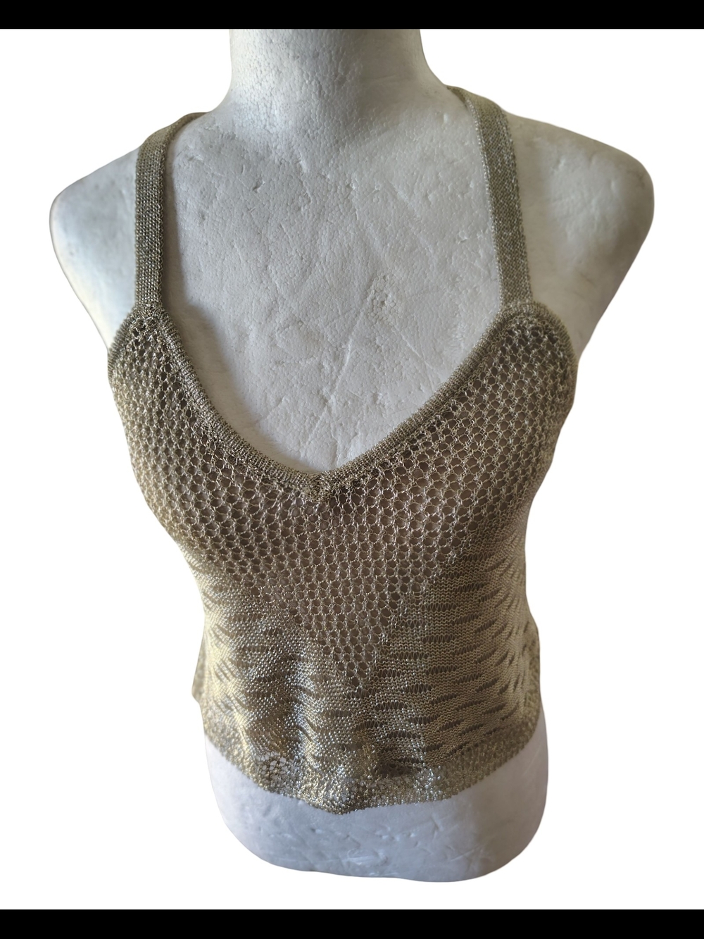 House of Harlow 1960 Gold Metallic Knit Top